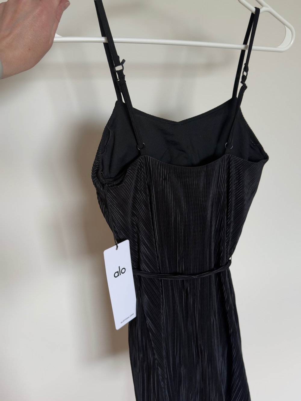 ALO Yoga Black Pleated Slip Romper - Picture 5 of 7